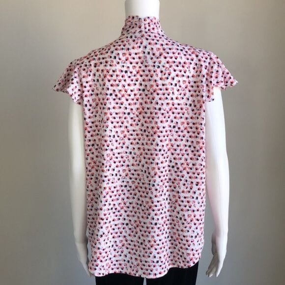 Adrianna Papell Tie Neck Ruffle Sleeve Blouse - M - Picture 4 of 9